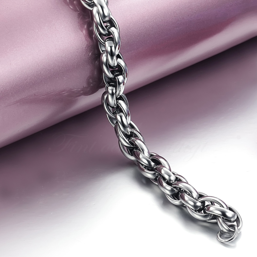 Moderne Soft Steel 8mm armbånd i blankpoleret rustfrit stål