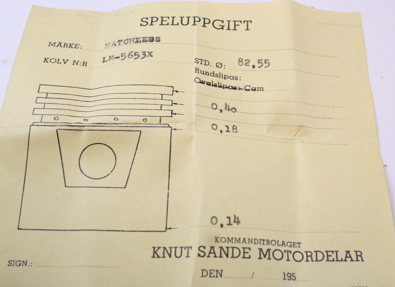 Mäntä Matchless 500 cc SV ( sivuventtiili ) 1926-30 hiomaton, 84.70mm NOS Cowmo Cowmo - 3