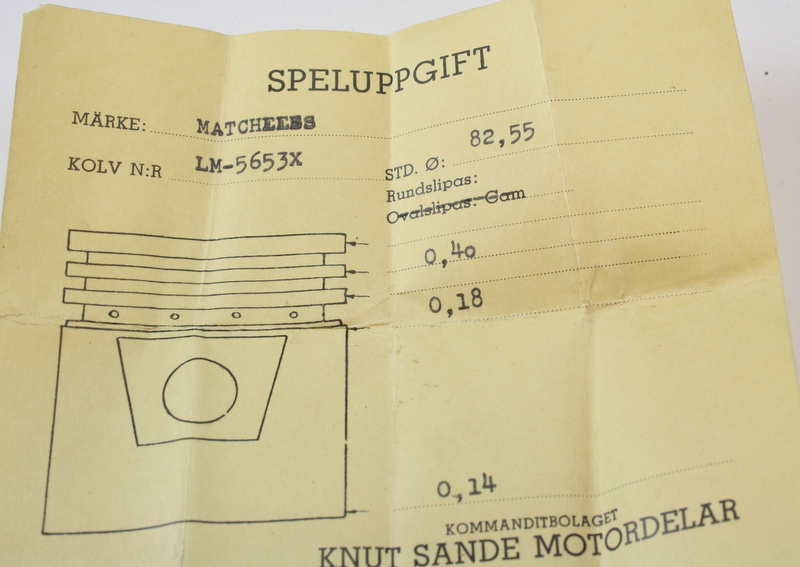 Männän Matchless 500 cc SV ( sivuventtiili ) 1926-30 84,25 mm NOS Cowmo - 2