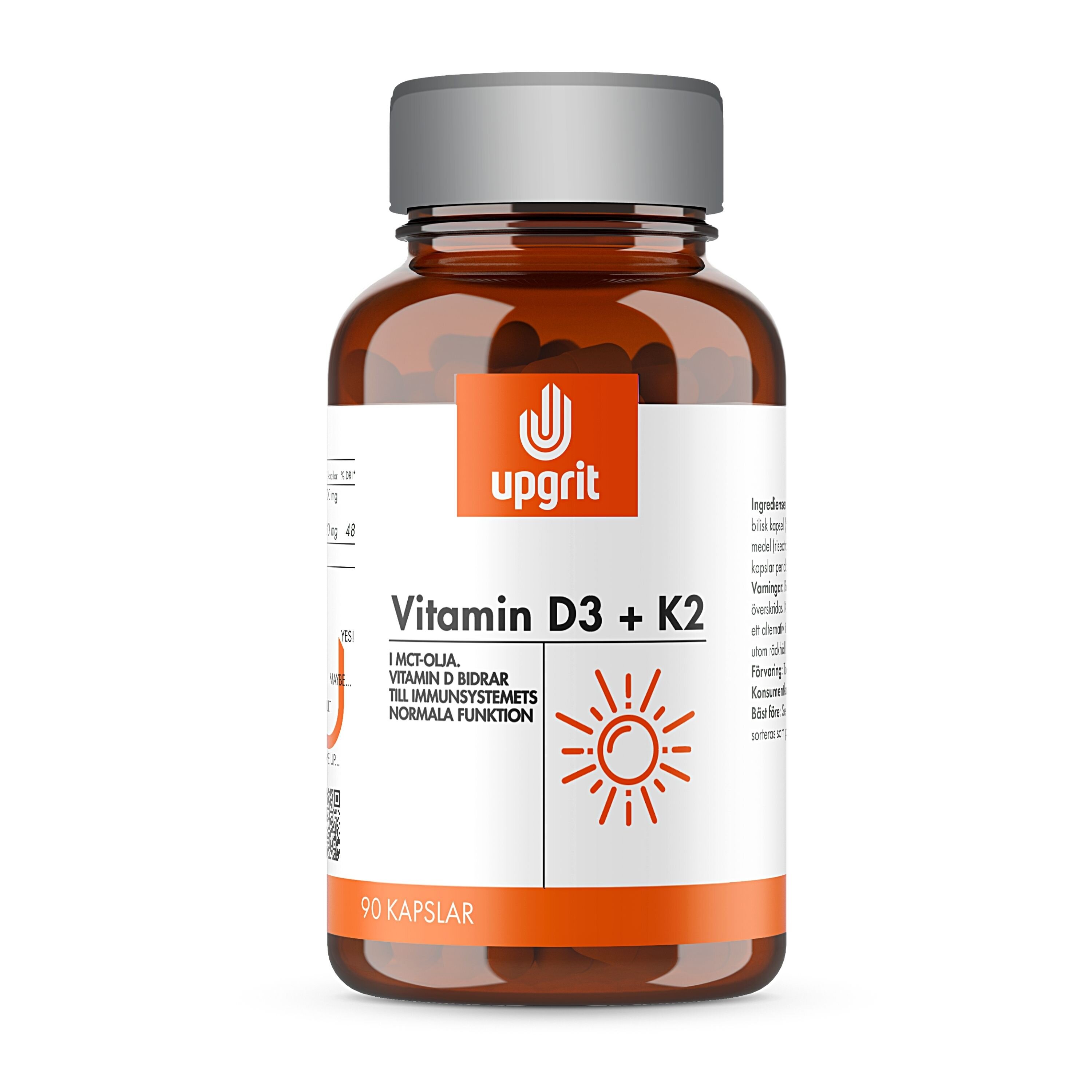 Vitamin D3+K2 90 kapslar Upgrit