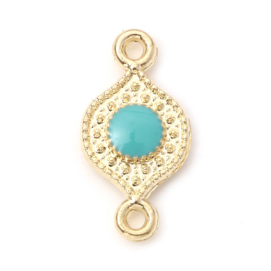 Berlock / Connector Oval Guld & Turkos