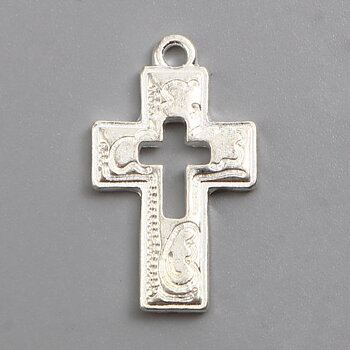 Berlock - Kors, Ljus silver