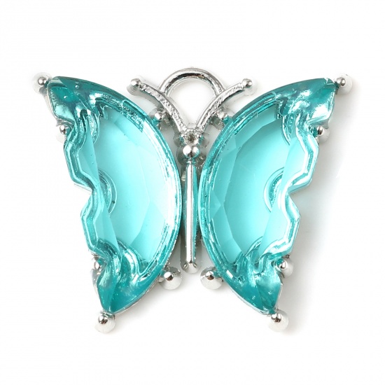 Charm REsin  Butterfly  Silver seagreen
