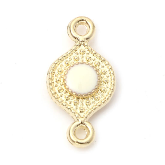Berlock / Connector Oval Guld &  Creme