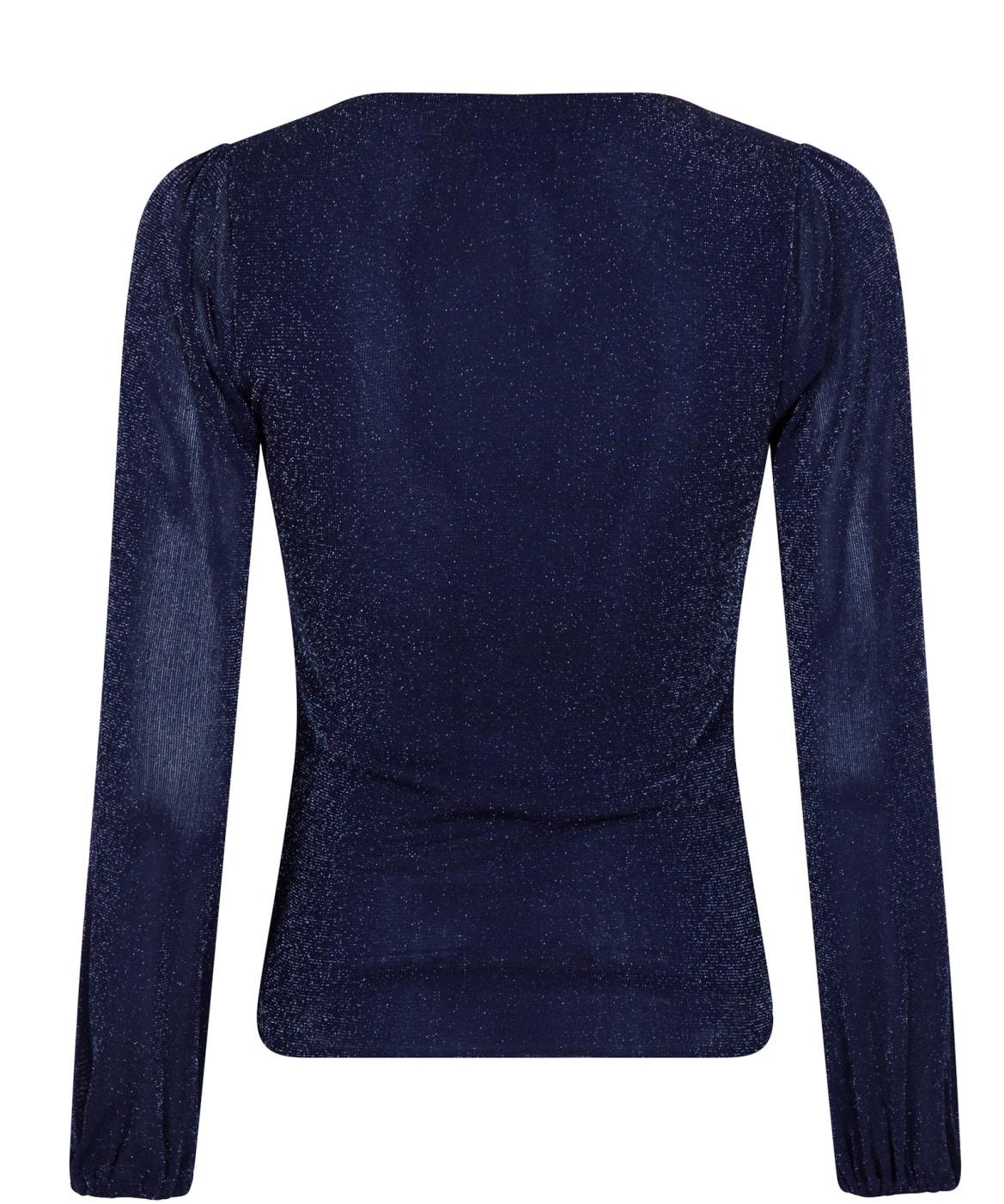 Neo Noir Ralph Glitter Mesh Blouse, Navy - 2