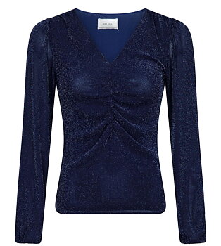 Neo Noir Ralph Glitter Mesh Blouse, Navy