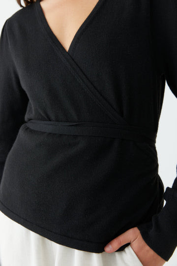 THIN KNIT WRAP TOP - KASHMIR/BAMBU LYOCELL - 2
