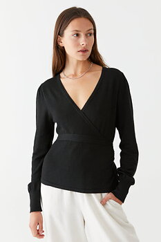 THIN KNIT WRAP TOP - KASHMIR/BAMBU LYOCELL