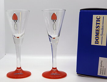 Snapsglas 4 cl Jultomte 2 pack