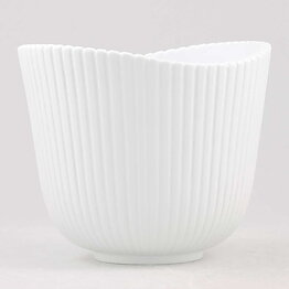 Stig Lindberg (Vinda 1950) White Bowl with Linear Relief 12 cm