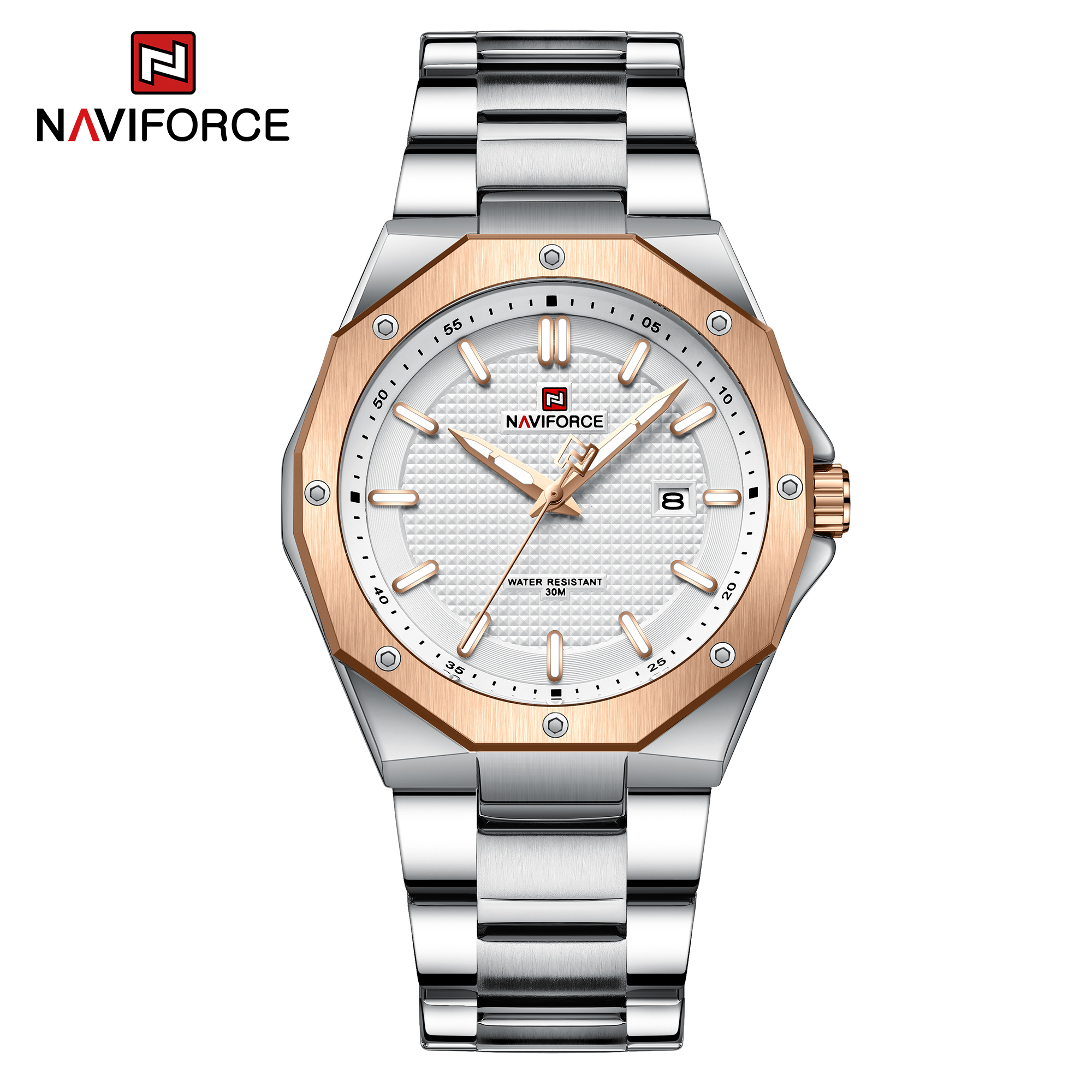 Naviforce Dark Triad Steel Rose Gold