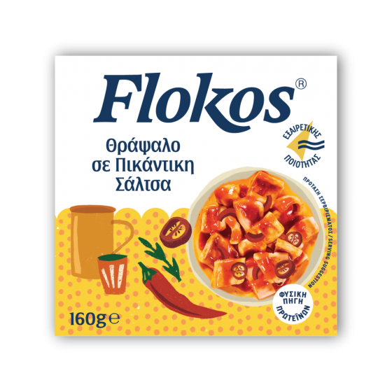 Flokos, Skivad bläckfisk  i piquant sås 160g