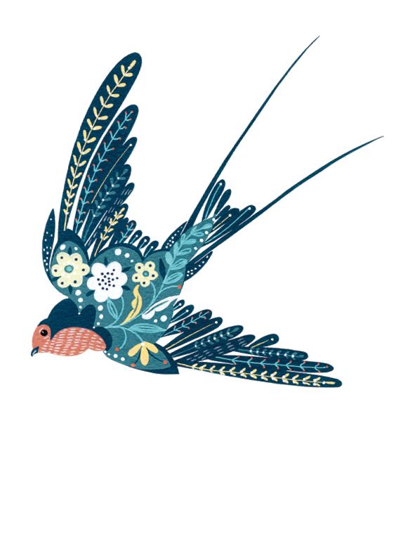 Blue Swallow, Greeting Card