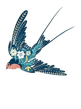 Blue Swallow, Greeting Card
