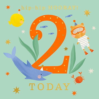 2 Underwater Diving, Greeting Card