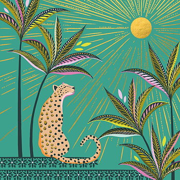 Cheetah & Sun, Greeting Card