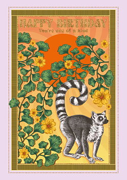 One Of A Kind Lemur, Greeting Card