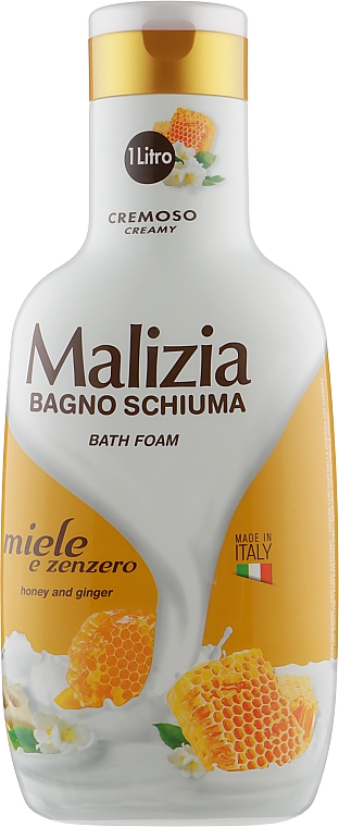 malizia bagno schiuma bath foam, miele e zenzero, 1L