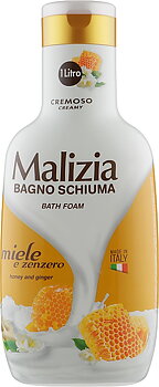 malizia bagno schiuma bath foam, miele e zenzero, 1L