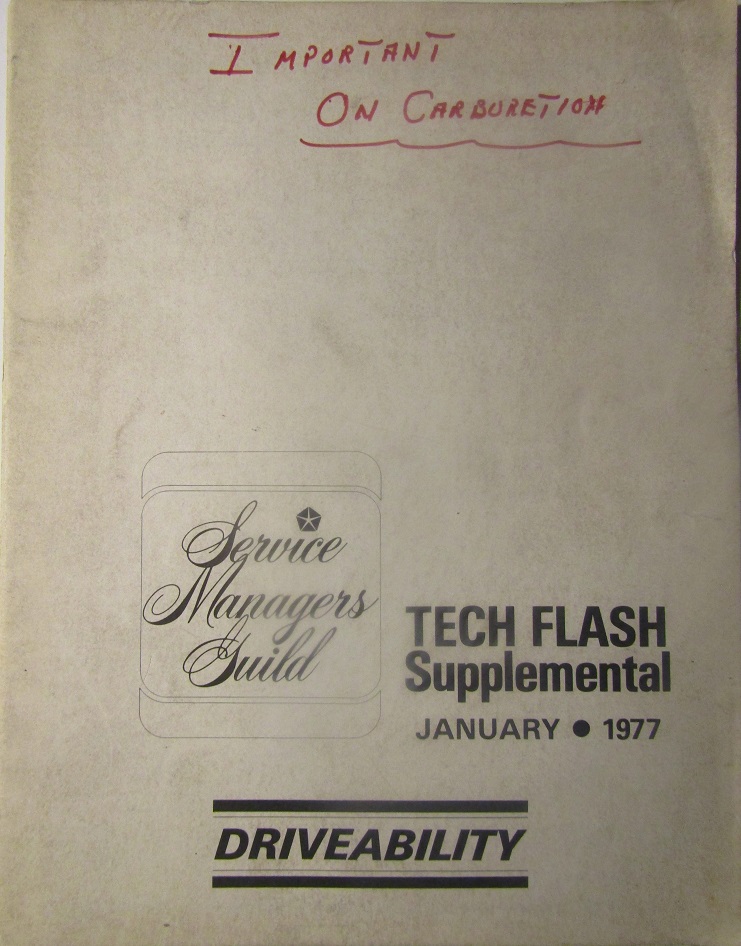 1977  Chrysler Corporation Cars & Trucks Driveability alla modeller
