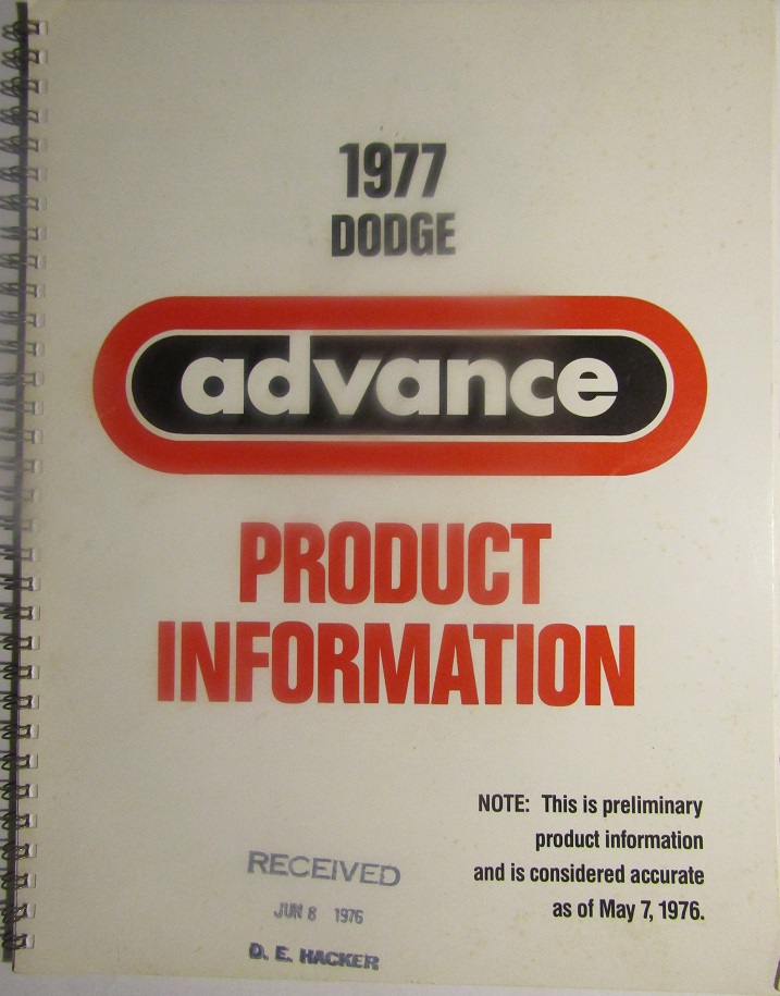 1977 Dodge advance Product Information