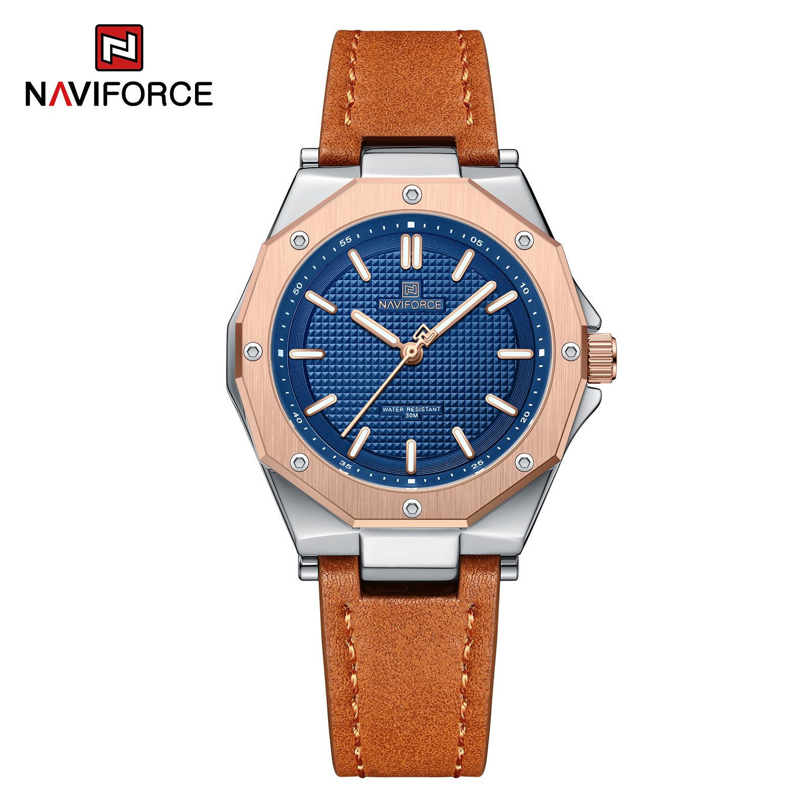 Naviforce Dark Triad Ladies Rose Gold Blue