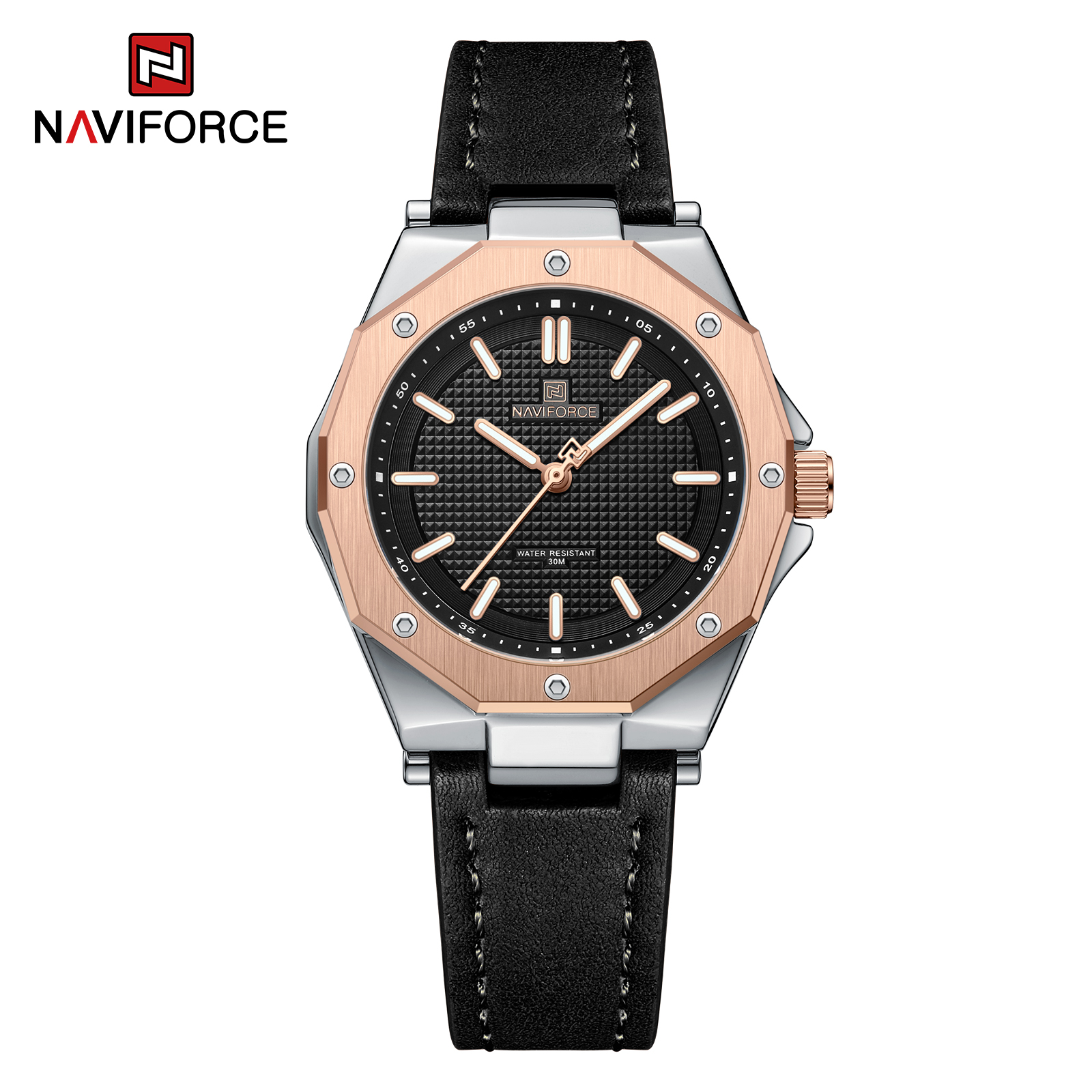 Naviforce Dark Triad Ladies Rose Gold Black