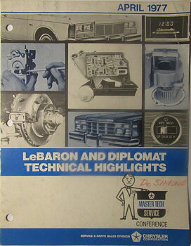 1977  Chrysler LeBaron & Dodge Diplomat Technical Highlights