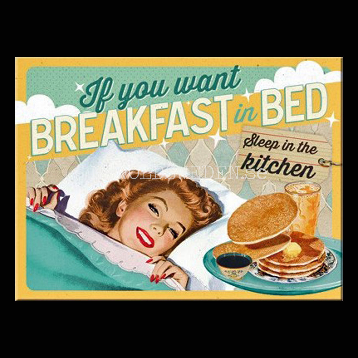 BREAKFAST in BED Magnet 6 x 8 cm Nostalgic Art