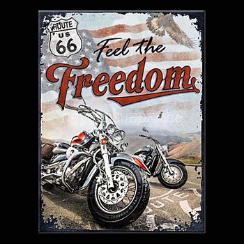 ROUTE 66 Feel the Freedom Magnet 6 x 8 cm Nostalgic Art