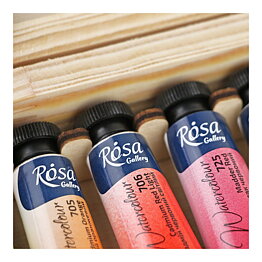 ROSA Gallery akvarellset Classic – 14 färger, tuber 10 ml, trälåda