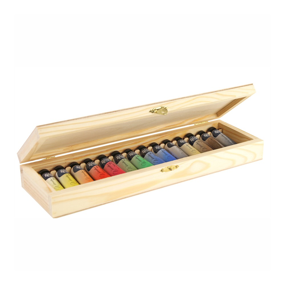 ROSA Gallery akvarellset Classic – 14 färger, tuber 10 ml, trälåda - 4