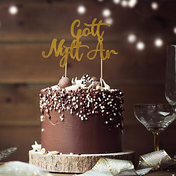 Cake topper Gott Nytt År Guld