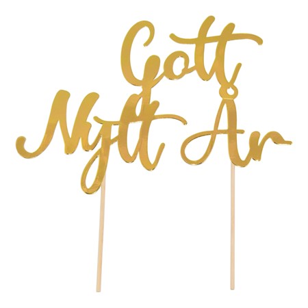 Cake topper Gott Nytt År Guld - 2