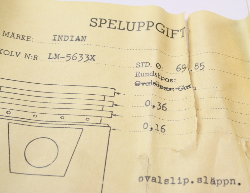 2 stempel Indian Scout 596 cc SV, Sideventil, 1925-31 2-Cyl. Uslipt, dreid til ønskede dimensjoner - 3
