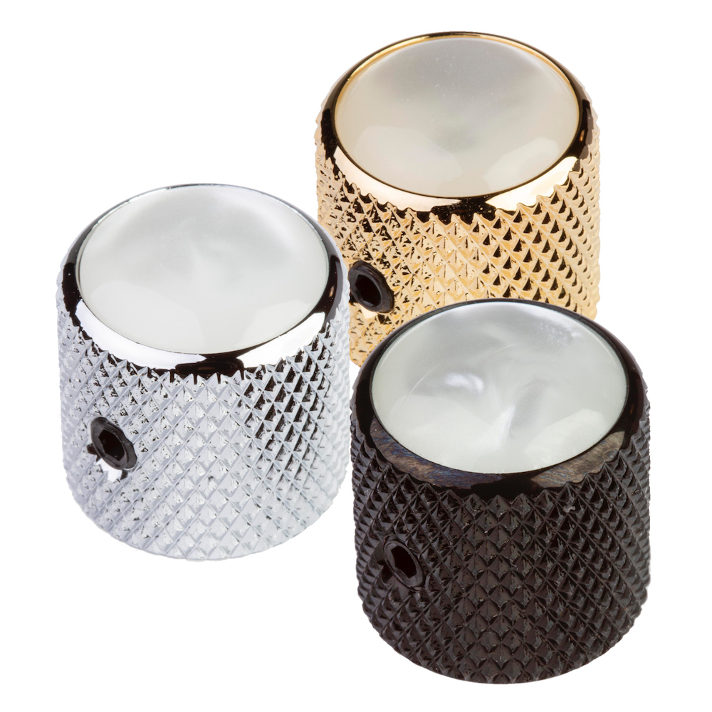 Metal Dome Knob With Pearloid Top (Set screw)