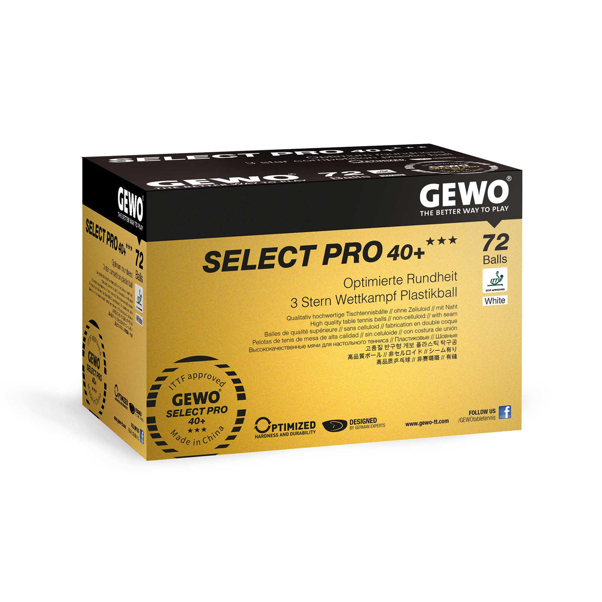 Gewo Polyball Select Pro XXX 40+ 72-pack
