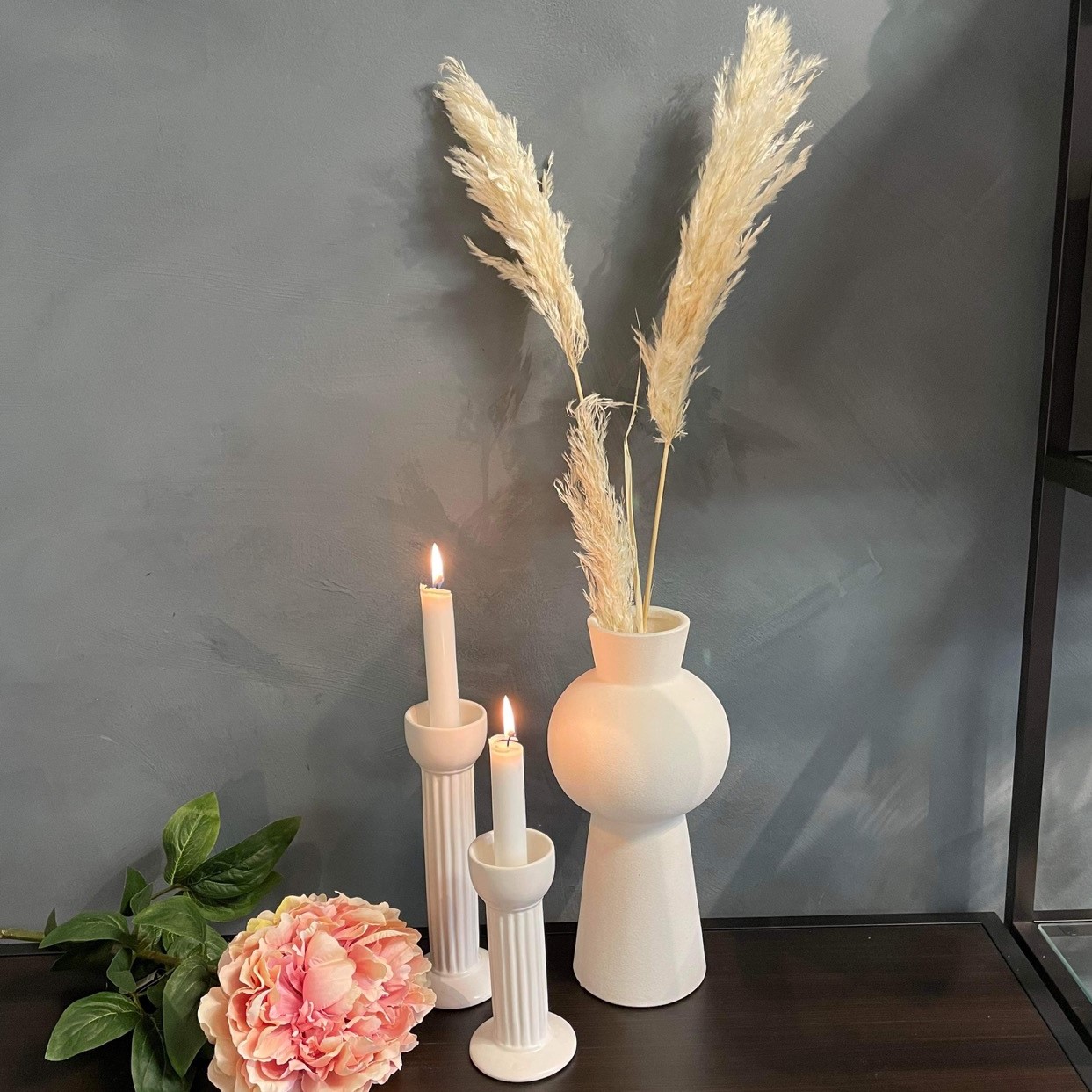 Vas Marble vit, 29 cm