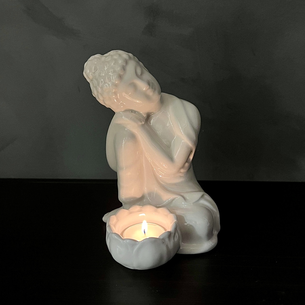 Ljushållare Buddha vit, 18 cm - 3