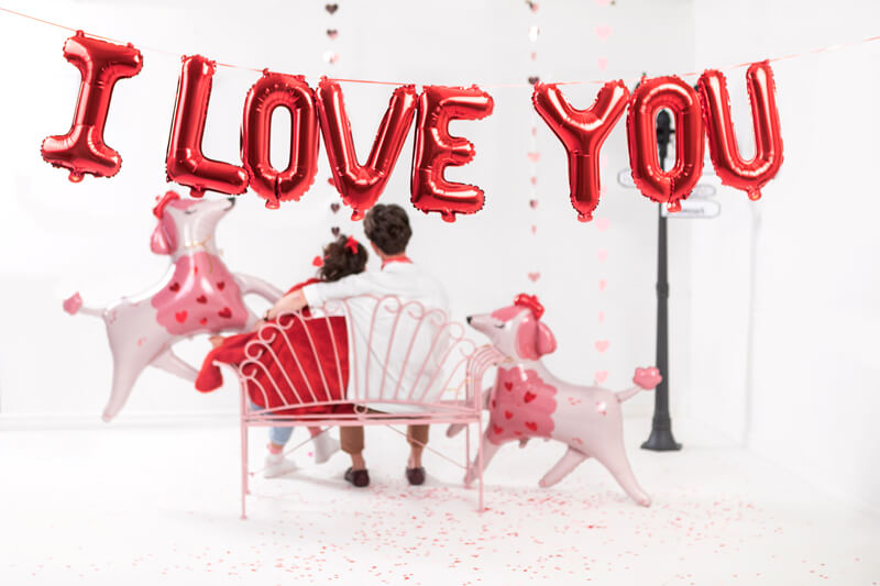 Ballonggirlang I Love You 260x40 Röd