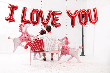 Ballonggirlang I Love You 260x40 Röd