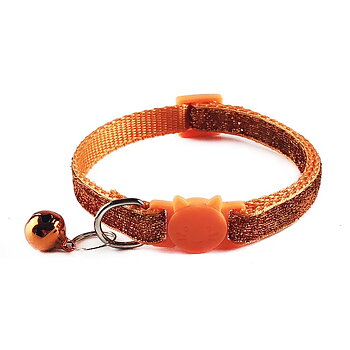 Katthalsband Orange Glitter 