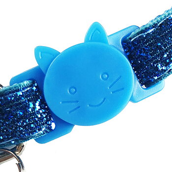 Katthalsband Blå Glitter 
