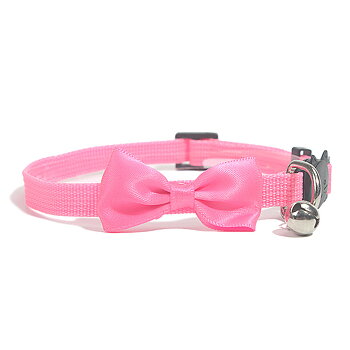 Katthalsband Rosett Rosa Satin