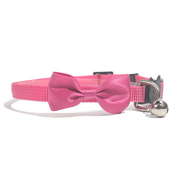 Katthalsband Rosett Stark Rosa Satin