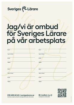 Jag/vi är ombud för Sveriges Lärare – ifyllbar A4 för 4 ombud
