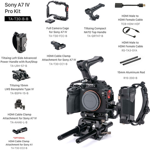  Tiltaing Camera Cage Kit E Compatible with Sony a7S III Camera, a7S III Pro Kit with Handles, NATO Rail