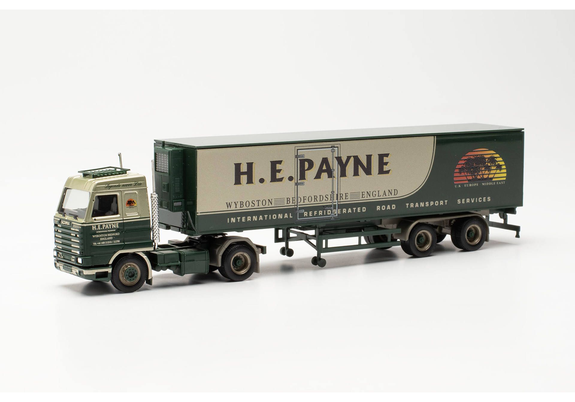 Scania 143 kyltr. 'H.E. PAYNE' (GB)