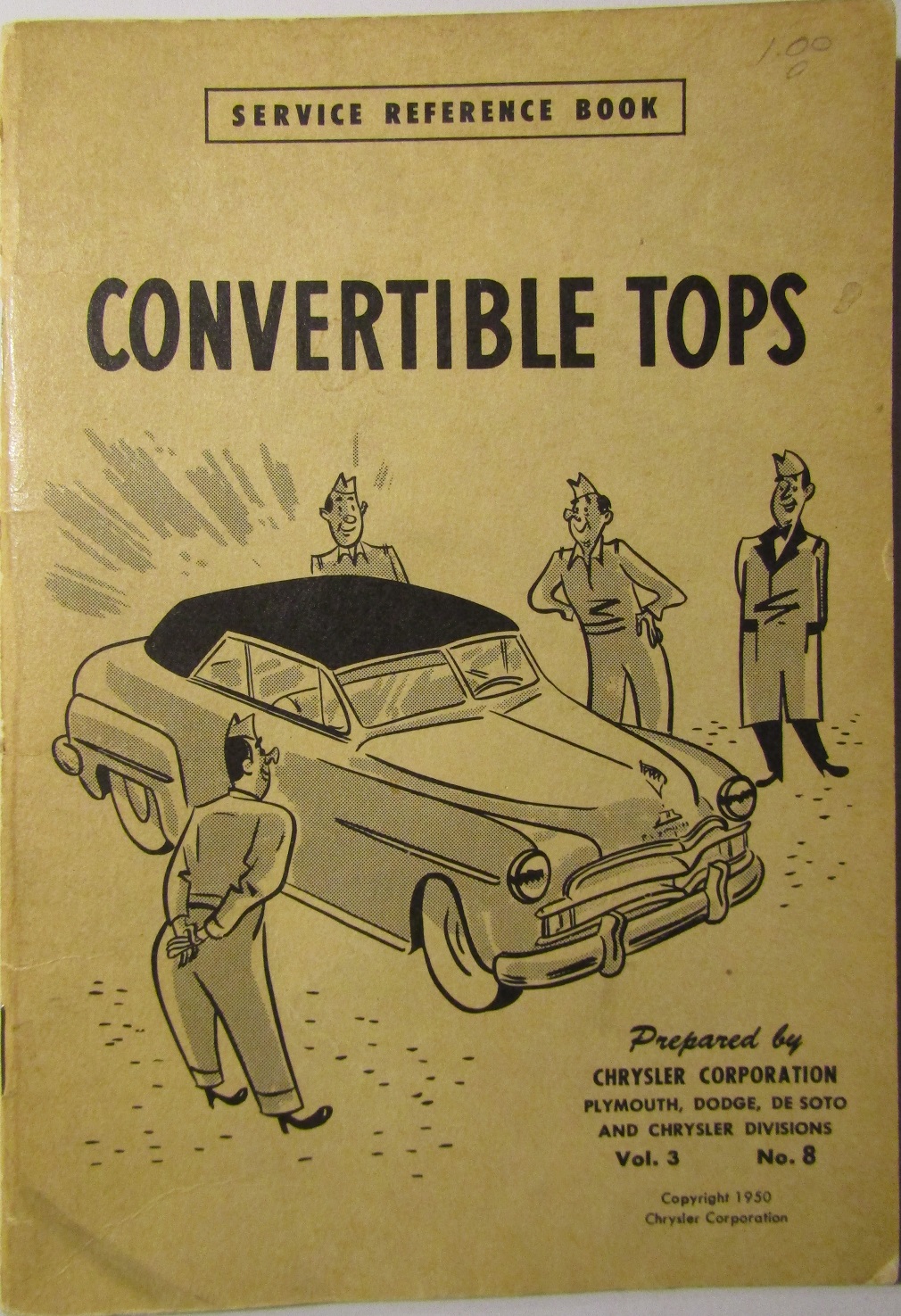 1950 Chrysler Plymouth De Soto Dodge Convertible Tops Service Reference Book