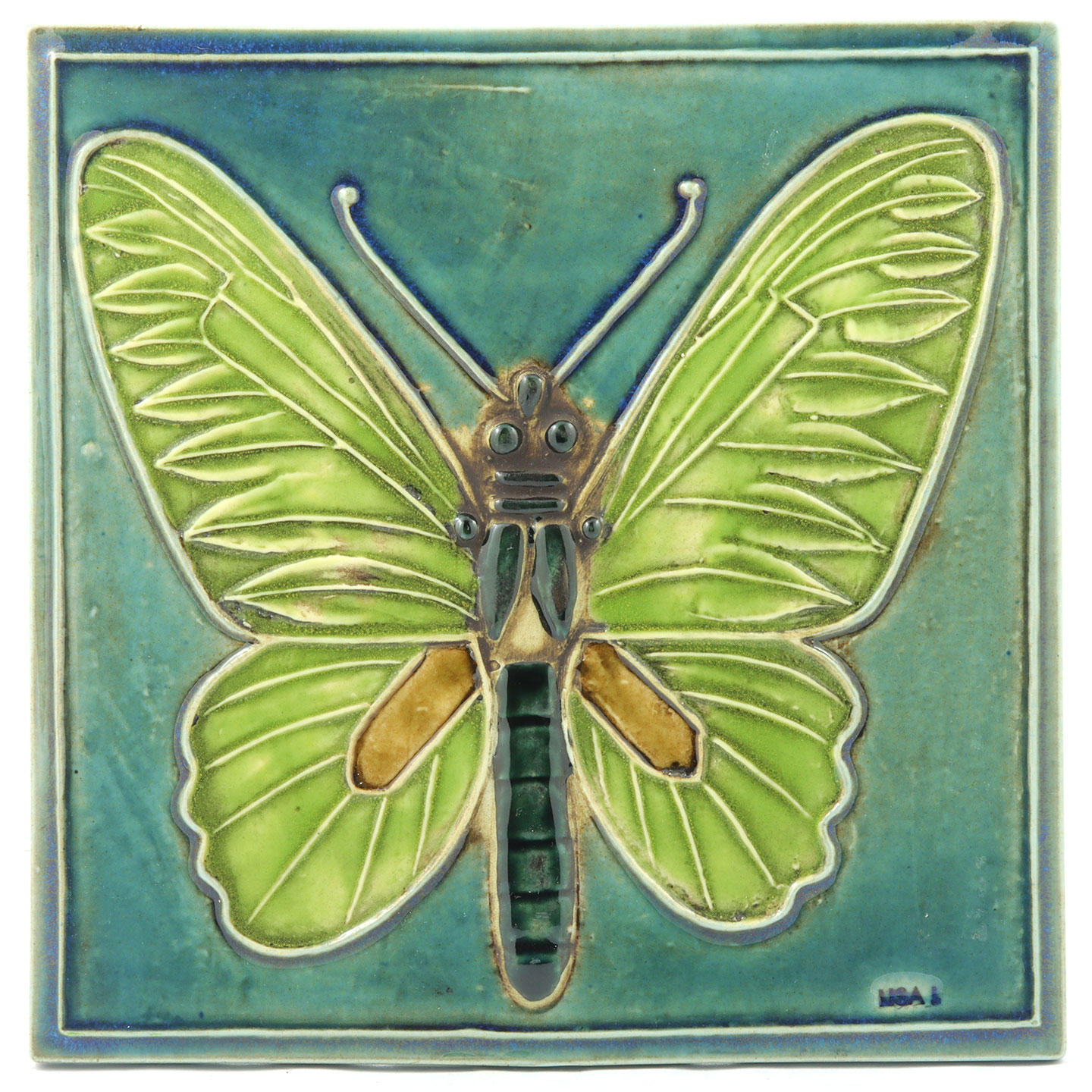 リサラーソン 陶板 蝶 BUTTERFLY FJARILSPLATTORシリーズ 1971年 23cm